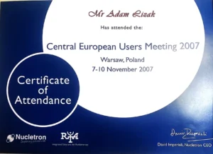 Certyfikat Adam Lizak 3