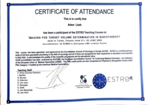 Certyfikat Adam Lizak