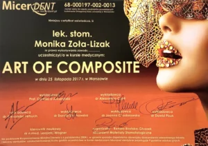 Certyfikat Monika Zoła Lizak 11