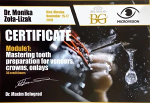 Certyfikat Monika Zoła Lizak 9