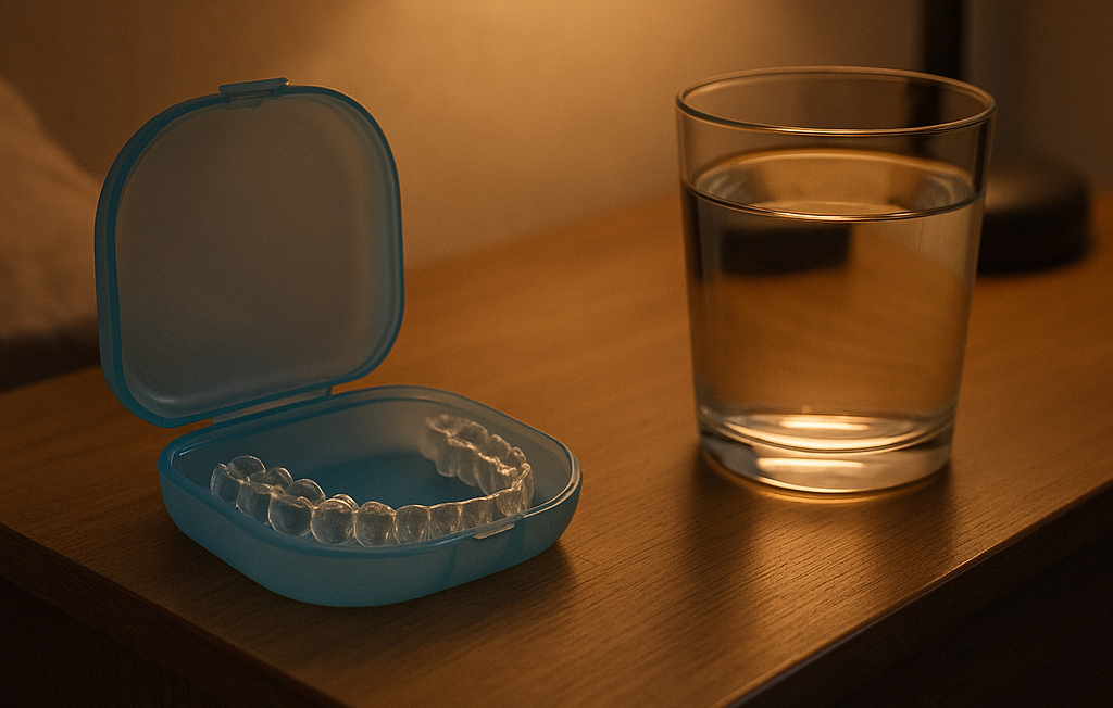 Szyna relaksacyjna w pudełku obok łóżka – stomatologia Częstochowa