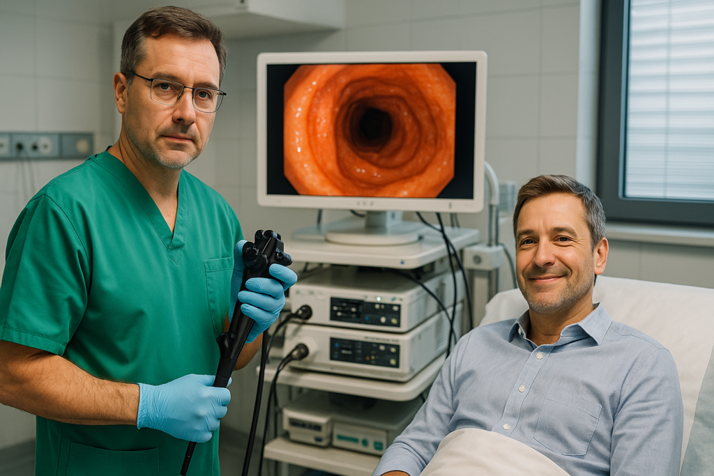 Lekarz gastroenterolog wykonuje gastroskopię w Przychodni ARCUS-MED w Częstochowie